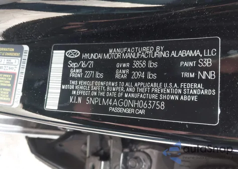 2022 Hyundai Elantra Sel z USA, uszkodzony, nr VIN 5NPLM4AG0NH063758